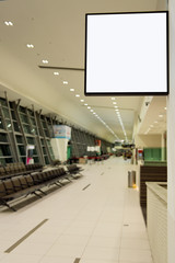 Blank signboard at airport