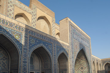 Fototapeta na wymiar Szczegółowo pishtak medresa z Ulugh Beg, Samarkanda