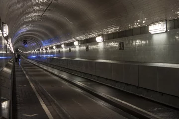 Papier Peint photo Tunnel Tunnel de l& 39 Elbe à Hambourg, Allemagne