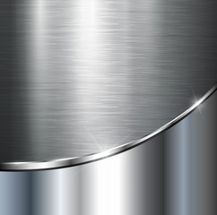 Metallic background, vector polished steel texture.