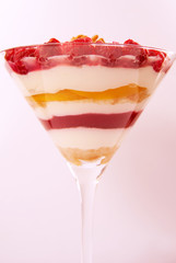 Himbeer-Pfirsich-Creme Dessert- Schichtjoghurt