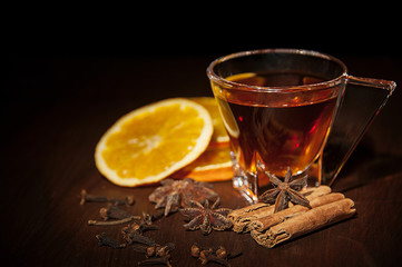 mulled wine with spices