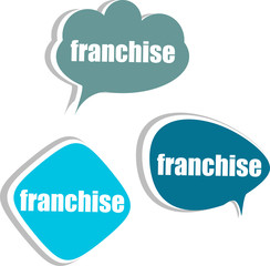 franchise. Set of stickers, labels, tags. infographics