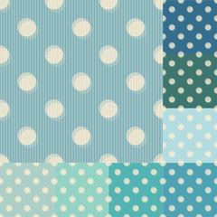 seamless blue polka dots striped pattern