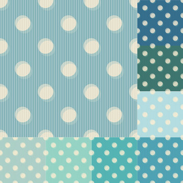 seamless blue polka dots striped pattern