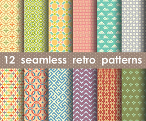 collection of seamless retro patterns
