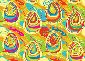 Vector seamless pattern of  Easter eggs.