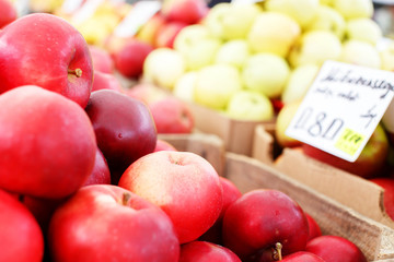 Farm apples sold on the market