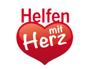 Helfen mit Herz Button