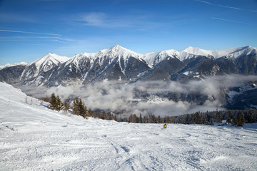 Fototapeta na wymiar Ski route in Alps, Bad Gastein, Austria