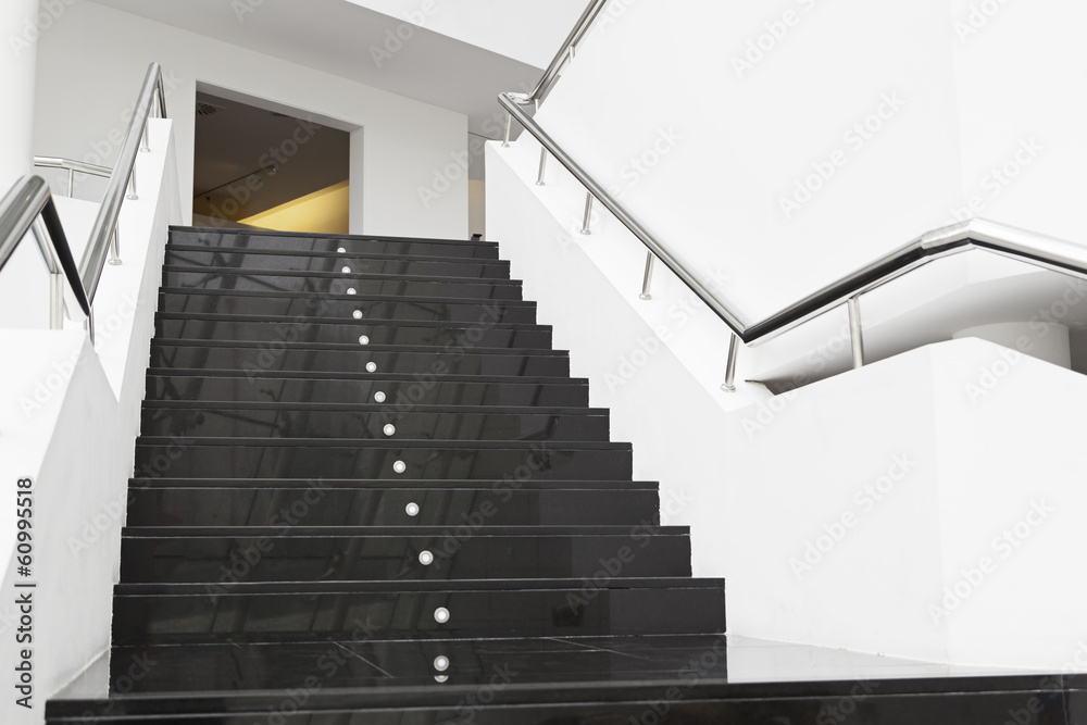 Wall mural black marble stairs