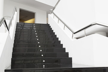 Black marble stairs