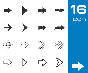 Vector black arrows icons set