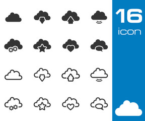 Vector black  clothes  icons set