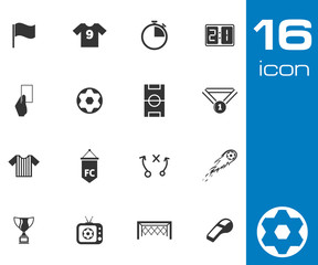 Vector black  soccer  icons set