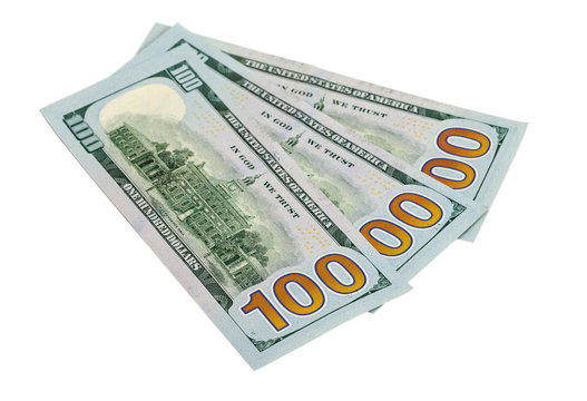American dollars isolated on the white background