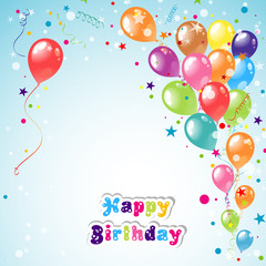 Color beautiful party balloons, vector