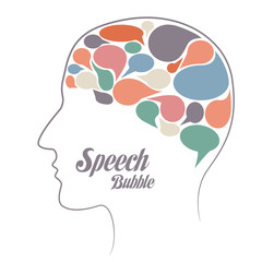 Set of speech  bubble. thoughts in head