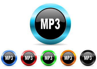 mp3 icon vector set