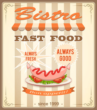 banner for bistro with sausage
