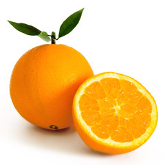 Oranges isolated on white background