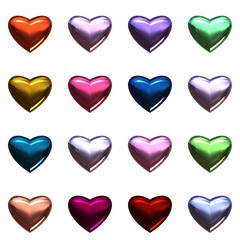 Fototapeta premium Valentine's day hearts isolated on white.