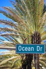 Naklejka premium famous street Ocean Drive