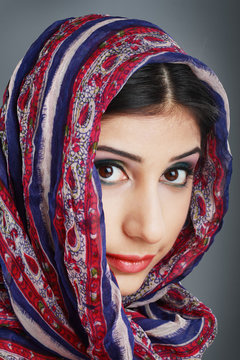 woman wearing head scarf