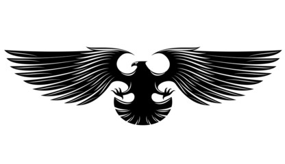 Naklejka premium Black heraldic eagle