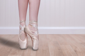 Perfect Ballet Dancer En Pointe With Copy Space