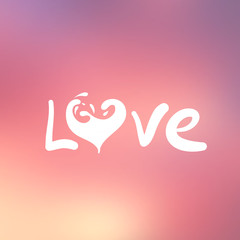Abstract background with text for love confession