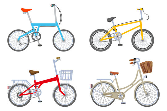 Four Bicycle set, Isolated