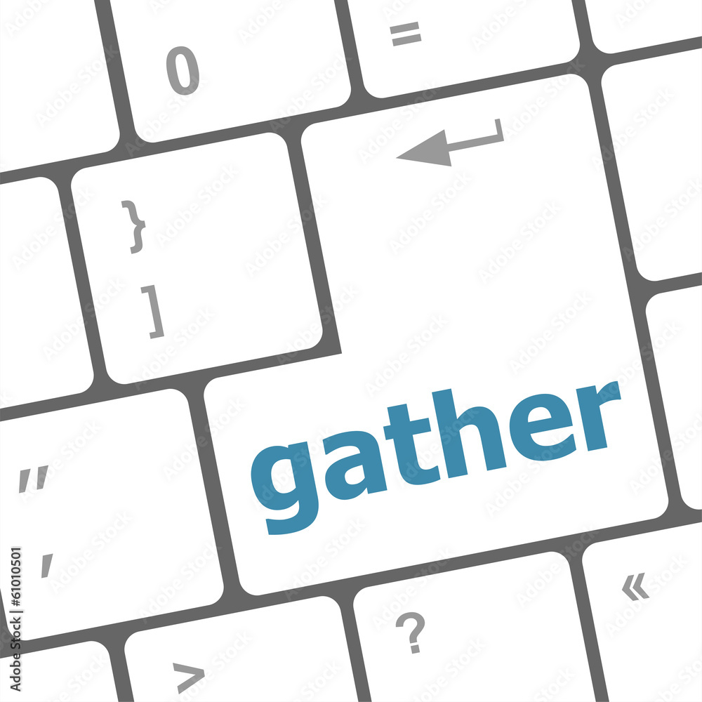 Poster gather button on computer pc keyboard key