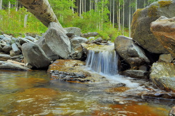 Cascade Of Mountain River