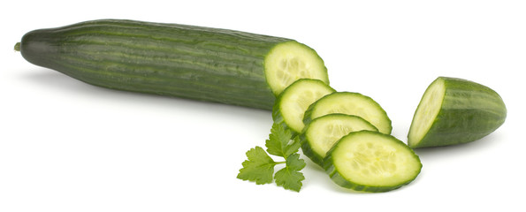 Fresh cucumber isolated on white background
