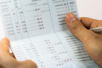 Obraz premium Close up of saving account passbook