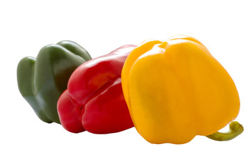 Sweet peppers isolated on a white background