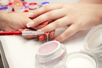 Artificial nails in a beauty salon