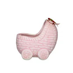 Deurstickers pink  baby stroller © zafra