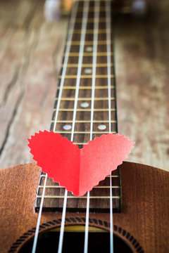 Guitar lover. Valentine's concept.