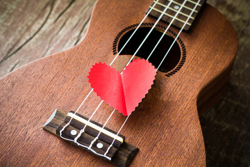 Guitar lover. Valentine's concept.