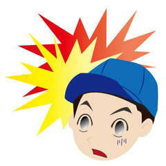 驚く帽子の作業員さん