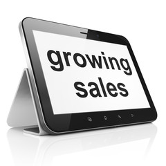 Business concept: Growing Sales on tablet pc computer