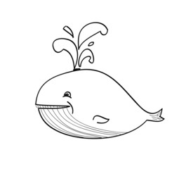 happy whale cartoon