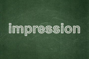 Obraz premium Marketing concept: Impression on chalkboard background