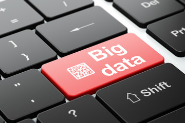 Fototapeta premium Information concept: Numbers and Big Data on computer keyboard