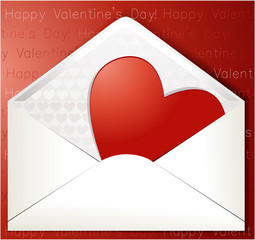 Valentine's letter with sweet heart