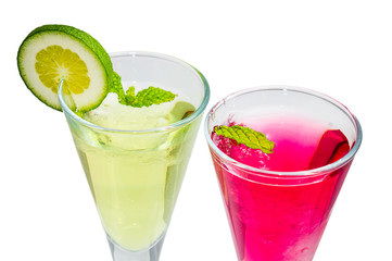 cocktails on white background