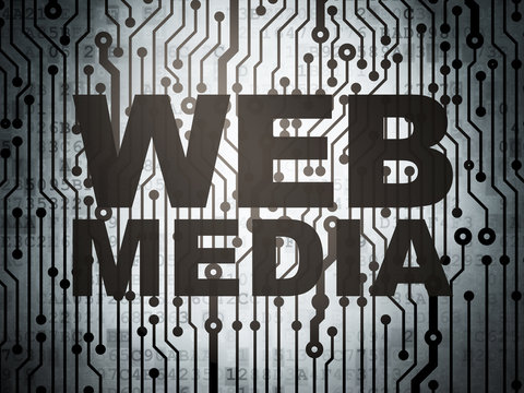 Web development concept: circuit board with Web Media