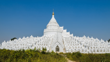 White pagoda of Hsinbyume (Myatheindan) in Mingun, Myanmar